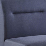 Benzara Fabric Upholstered 1 Seater Sofa with Splayed Legs, Blue and Brown
