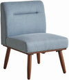 Benzara Fabric 1 Seater Sofa with Splayed Legs and Padded Seat,Blue and Dark Brown