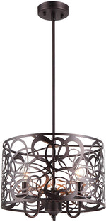 Chloe Lighting CH8H057RB14-UP3 Arianna Farmhouse 3 Lights Rubbed Bronze Ceiling Pendant 14`` Wide