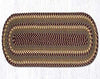 Earth Rugs C-341 Burgundy/Gray/Mustard Oval Table Runner 13``x48``