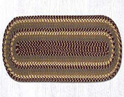 Earth Rugs C-341 Burgundy/Gray/Mustard Oval Table Runner 13``x48``