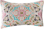 Benzara Weser 36 x 20 Inches Cotton King Pillow Sham with Medallion Print, Multicolor
