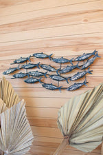 Kalalou CMN1448 Painted Metal School Of Fish Wall Hanging