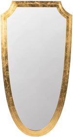 Benzara Shield Shape Metal Frame Wall Mirror, Gold
