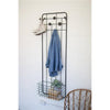 Kalalou CLL2275 Metal Wall Coat Rack with Storage Basket