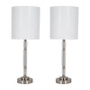 Sagebrook Home 51195 Set of 2 Crystal 24" Table Lamp, Silver