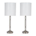 Sagebrook Home 51195 Set of 2 Crystal 24" Table Lamp, Silver