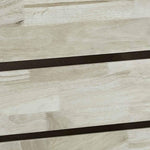 Benzara Plank Style Wooden Storage Box with Cut Out Handles, Light Brown
