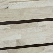 Benzara Plank Style Wooden Storage Box with Cut Out Handles, Light Brown