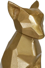 Benzara 15 Inches Faceted Metal Frame Dog Figurine, Gold