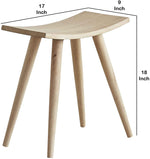 Benzara Wooden Frame Stool with Saddle Seat and Peg Legs, Natural Brown