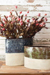Kalalou CDL3079 Blue and Natural Oval Planter