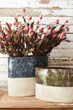 Kalalou CDL3079 Blue and Natural Oval Planter