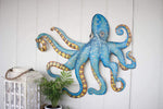 Kalalou A5650 Hand Hammered Recycled Metal for Wall Hanging Octopus