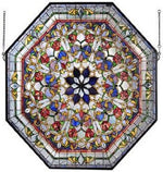 Meyda Lighting 107224 35"W X 35"H Floral Stained Glass Window Panel
