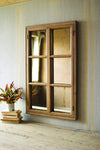 Kalalou CNMR1007 Wooden Six Pane Mirror With Doors - Large