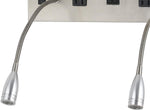 Benzara Metal Wall Lamp with  2 Gooseneck Reading Lights, White and Silver