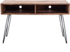 Benzara BM200108 48" Reclaimed Wood Media Console with Hairpin Leg, Brown & Black