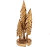 Benzara BM229358 Wooden Accent Decor with Shaving Tree Design, Gold