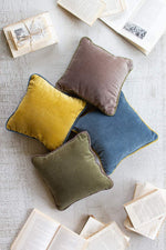 Kalalou NRV2108 Square Velvet Pillow Avocado