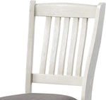 Benzara Wooden Counter Height Chair with Slatted Back, Set of 2, Antique White