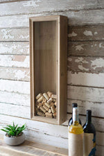 Kalalou CLA1287 Wood and Glass Wine Cork Holder