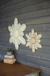 Kalalou A6134  Rustic White Hand Hammered Wall Flower