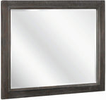 Benzara Plank Wooden Frame Mirror with Mounting Hardware, Taupe Brown