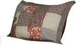 Benzara Hayes Fabric Standard Sham with Patchwork and Geometric Motifs, Multicolor