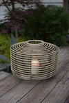 Kalalou CLUX1127 Round Rattan Lantern with Glass