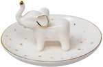 Sagebrook Home 14717-03 5" Trinket Tray, Elephant, White