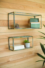 Kalalou CHYK1111 Set of Two Wood and Metal Shelves