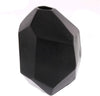 Benzara BM229326 Faceted Sides Metal Vase with Wide Top Opening, Black