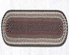 Earth Rugs C-57 Burgundy/Gray/Cream Oval Table Runner 