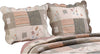 Benzara Douro Fabric King Size Pillow Sham with Patchwork and Scalloped Ends, Brown