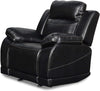 Benzara Faux Leather Upholstered Power Recliner Chair with Split Back, Black