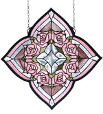Meyda Lighting 72642 20"W X 20"H Ring of Roses Stained Glass Window Panel