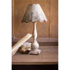 Kalalou CCG1588 Table Lamp Wood Base with Rustic Scalloped Metal Shade