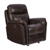 Benzara Leatherette Upholstered Glider Recliner with USB Port, Brown