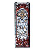 Meyda Lighting 73276 11"W X 32"H Versaille Quatrefoil Stained Glass Window Panel