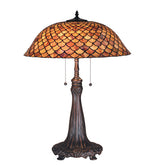 Meyda Lighting 74040 27.5"H Tiffany Fishscale Table Lamp