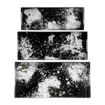 Sagebrook Home 17576 Metal, Set of 3 18/22/25" Rectangular Trays, Black/Whit