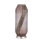Sagebrook Home 18618-01 Glass, 15" Metallic Detail Vase, Blush