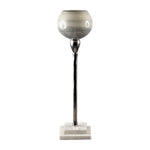 Sagebrook Home 18220-02 Glass, 17" Votive Holder W Marble Stand, Sage/Silv