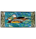 Meyda Lighting 77712 35"W X 16"H Wood Ducks Stained Glass Window Panel