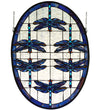 Meyda Lighting 78087 22"W X 30"H Dragonflies Oval Stained Glass Window Panel