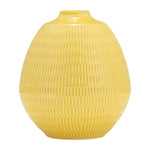 Sagebrook Home 17415-01 Ceramic, 7", Stripe Oval Vase, Yellow