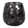 Sagebrook Home 80253-09 4" 11 Oz Santal Vanilla Mosaic Candle, Black