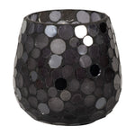 Sagebrook Home 80253-09 4" 11 Oz Santal Vanilla Mosaic Candle, Black