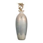Sagebrook Home 16767-05 Glass, 20" Metal Vase Tribal Topper, Gold